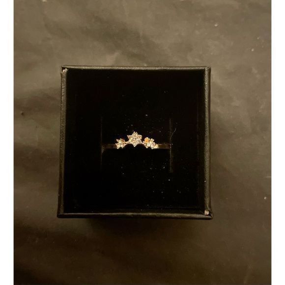 STUNNING SAPPHIRE 3 FLOWER ROSE GOLD RING - Picture 2 of 5